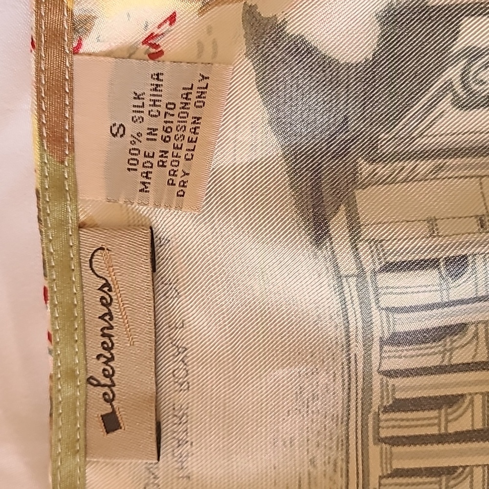 Anthropologie Elevenses Floral European Silk Wrap Skirt Bow Tie - Picture 3 of 4